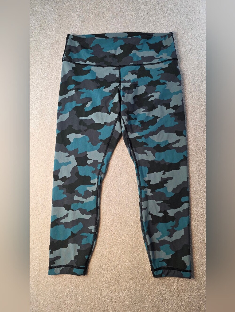 Lululemon Wunder Under Tidewater Camo Multi High Rise 25" Leggings Womens 14